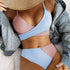 Color-blocked Thick Pit Strip Cross-tie Swimsuit